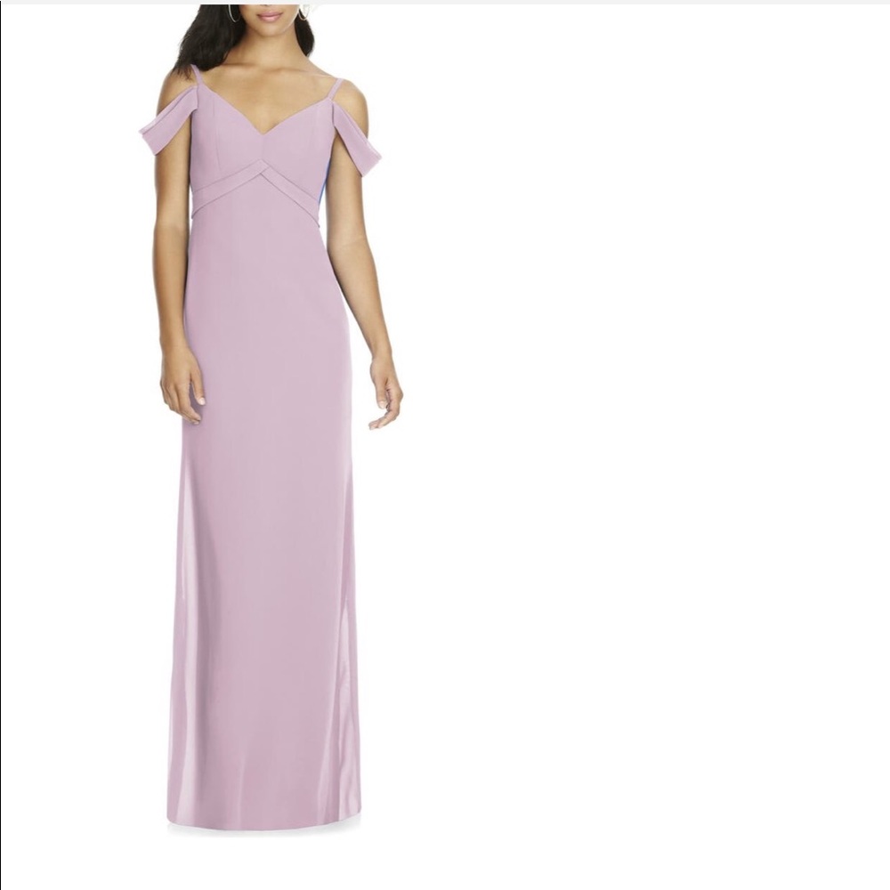 V-Neck Chiffon Cold Shoulder Gown, worn only once, in perfect condition